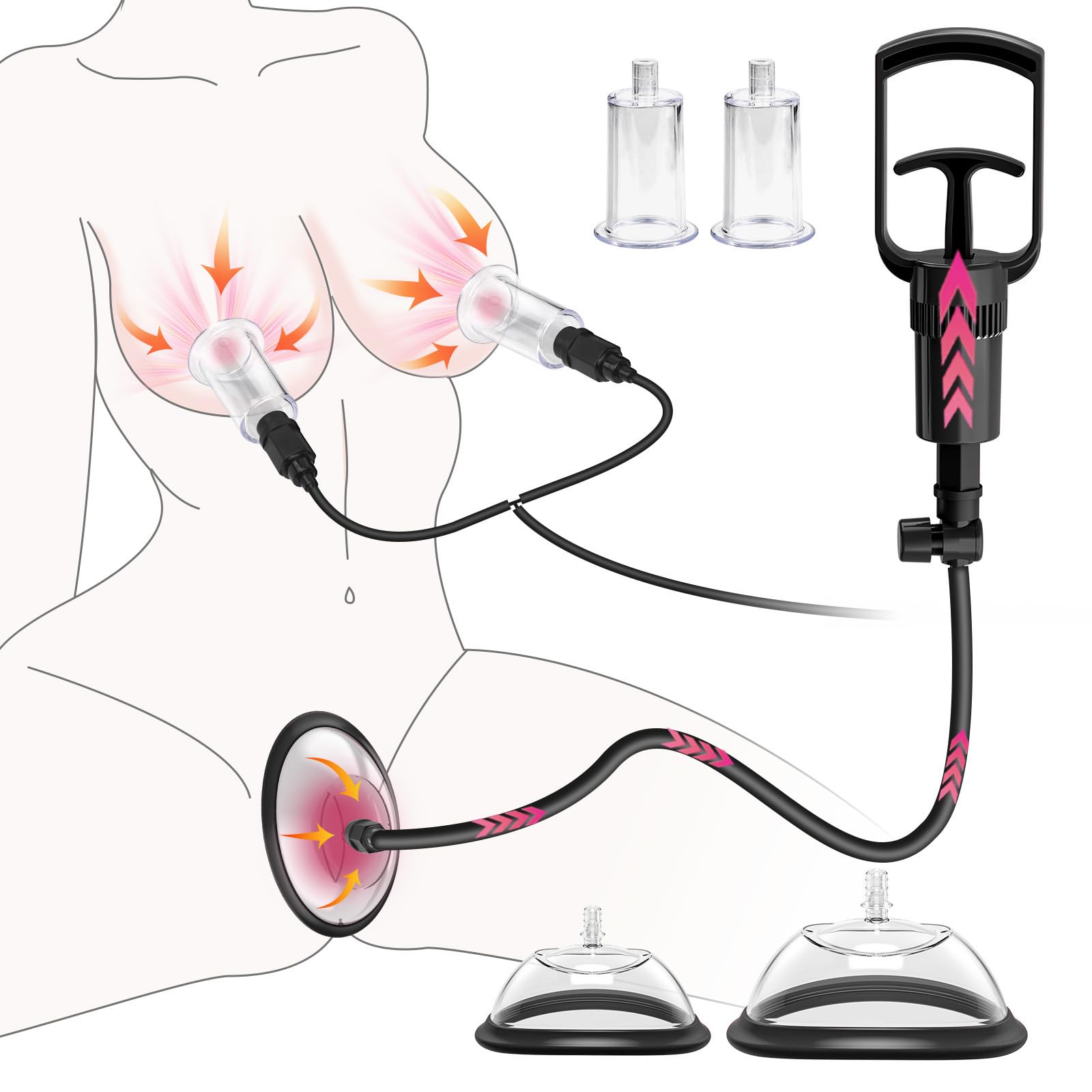 Pussy Pump Nipple Sucking Toys Women Sex Toy, Sex Toys for Female Vacuum Vagina Pump Nipple Pussy Sucker with 4 Cups, BDSM Adult Sex Toys Clitoral Sucking Toys Include 2 Pussy & 2 Nipple Cups