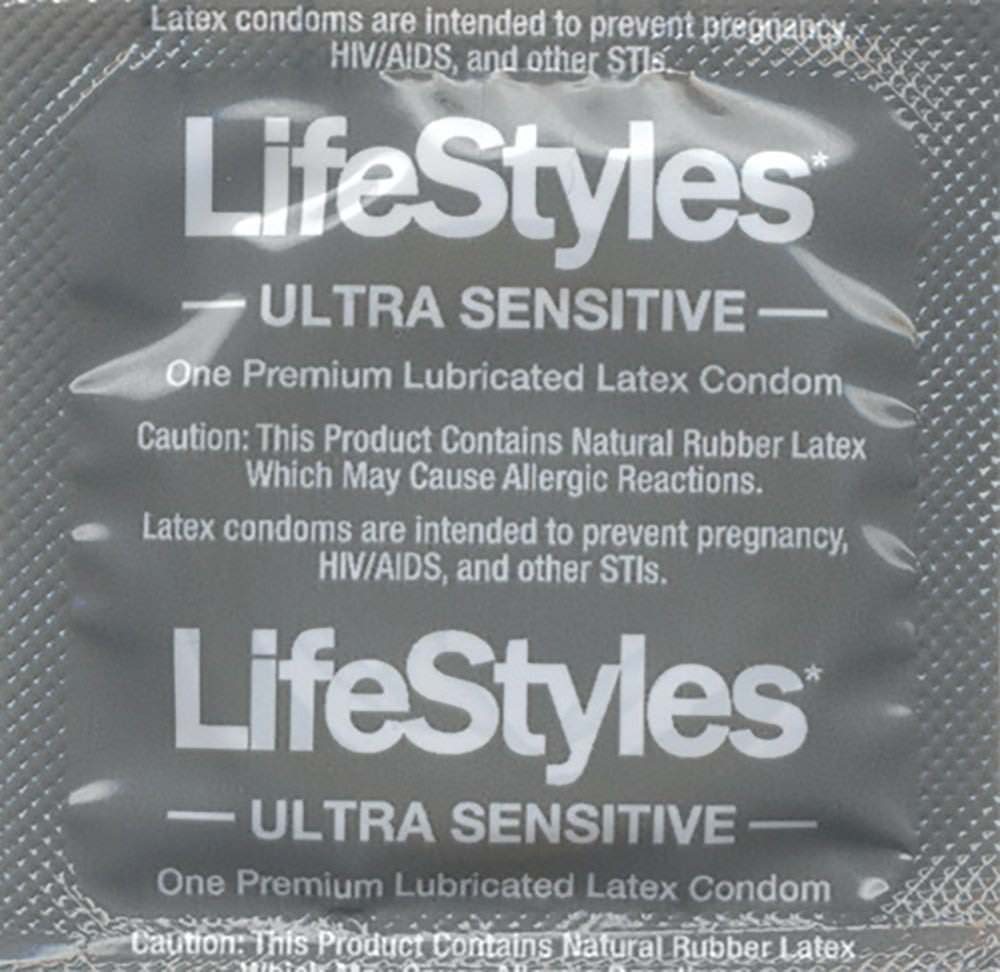 LifeStyles Ultra Sensitive Premium Lubricated Natural Latex Condoms Value Pack - 100 Count, 1 Pack - Triple Tested for Best Protection, Made with UltraGlide Silicone Lube