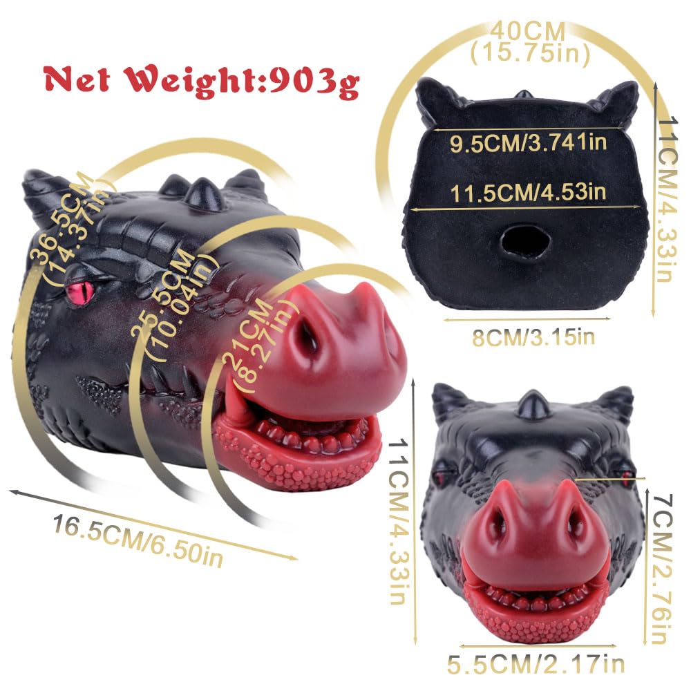Male Masturbators Red Dragon Head Oral Sex Deep Throat Blow Job Stroker for Men Orgasm Silicone Pocket Pussy Sucking Toy Lifelike Animal Masturbater Cup with Teeth for Men BDSM Toy