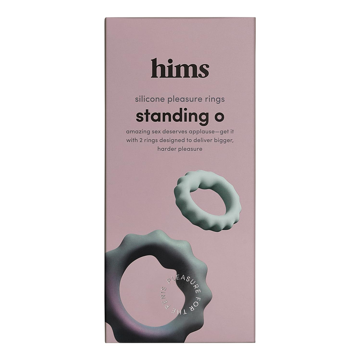 HIMS Standing O Penis Rings - Silicone, Non-Vibrating Grooved Pleasure Rings - Men's Sex Toy for Stronger Erection - Reusable & Easy-to-Use - Safe for Skin & Sensitive Areas - Set of 2