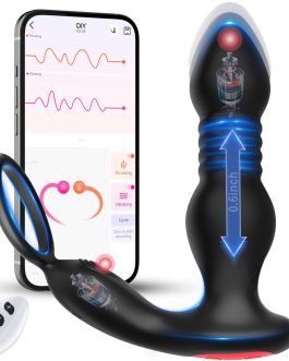 BEISAR Prostate Massager Anal Vibrator Thrusting Vibrating 7 Modes with Cock Ring Anal Plug Anal Sex Toys P Spot Massager Male Sex Toys for Men Dildos Women Couples AI Sync Remote Control Anal Beads