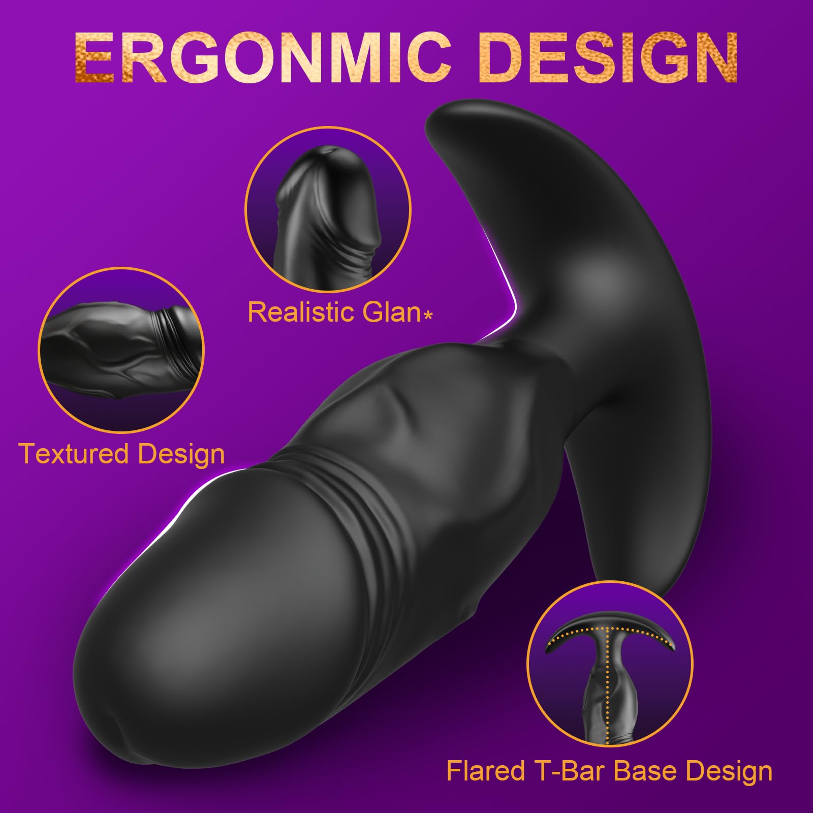 4PCS Anal Plug Set Sex Toys for Men & Women, Silicone Butt Plugs with Flared T-Bar Base for Secure Long-Term Wear, Waterproof & Odorless Training Kit for Beginners to Advanced, Easy to Clean