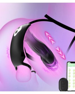 Wearable Thrusting Prostate Massager Anal Vibrator, Strap On Vibrating Anal Toys for Men with Silicone Cock Ring, Hands Free Male Sex Toy Prostate Stimulator with Remote Control and APP