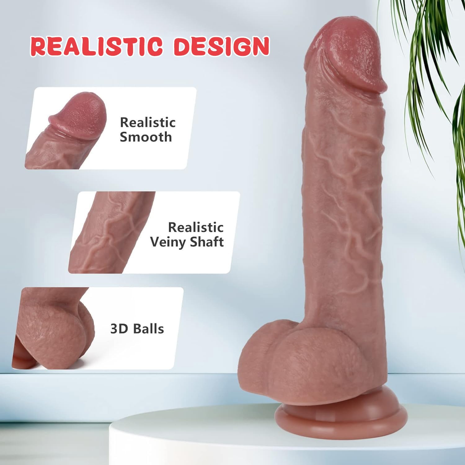 Kstert Realistic Dildo – 7.8" Liquid Silicone Toy with Strong Suction Cup, Lifelike Veiny Texture & Resilient Firmness, Hands-Free G Spot Focused Design for Women & Beginners