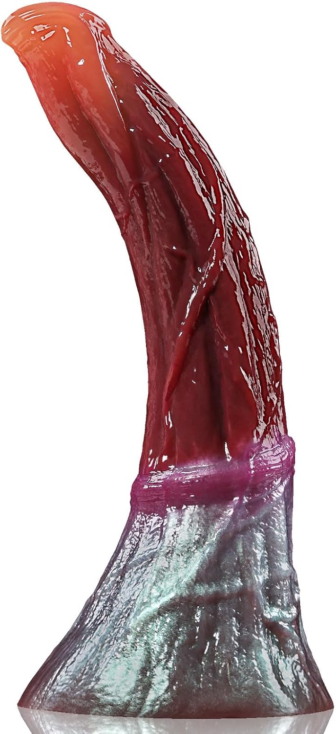 10.8" Curved Monster Dildo, 2.5" Thick Silicone Fantasy Dragon Dildo for G-Spot & Prostate, Textured Creature Large Anal Dildo,XL Massive Alien Animal Adult Sex Toys for Women Men Gay