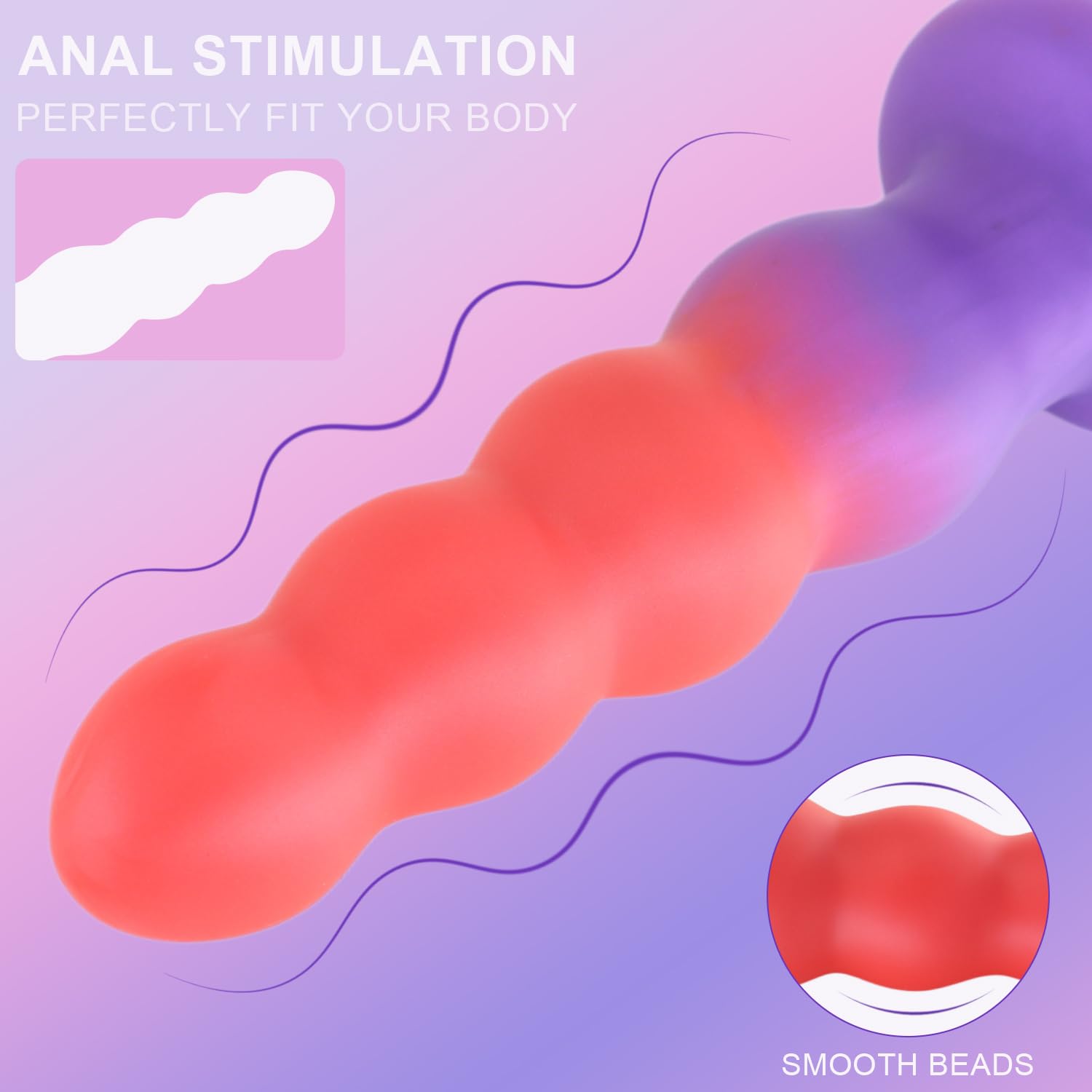 6.3'' Silicone Anal Butt Plug,Soft Anal Beads Anal Trainer Dildo,Anus Dilator Masturbator Adult Sex Toys with Strong Suction Cup for Hands-Free Play,Female G-spot Stimulator & Male Prostate Massager