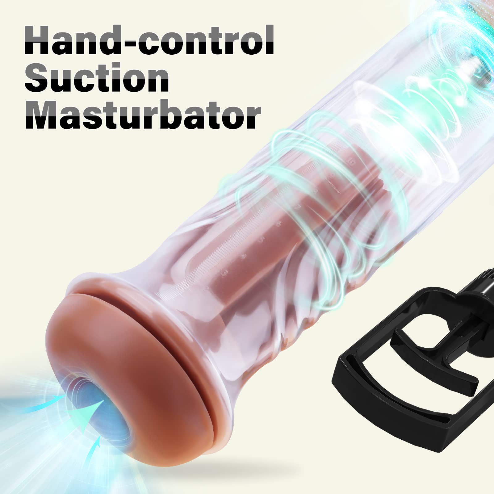 Penis Vacuum Pump, Manual Penis Enlarger Enlargement Extend Pump Air Pressure Device, Adult Male Sex Toys for Men Stronger Bigger Erections with Pocket Pussy & 3pcs Suction Sleeves