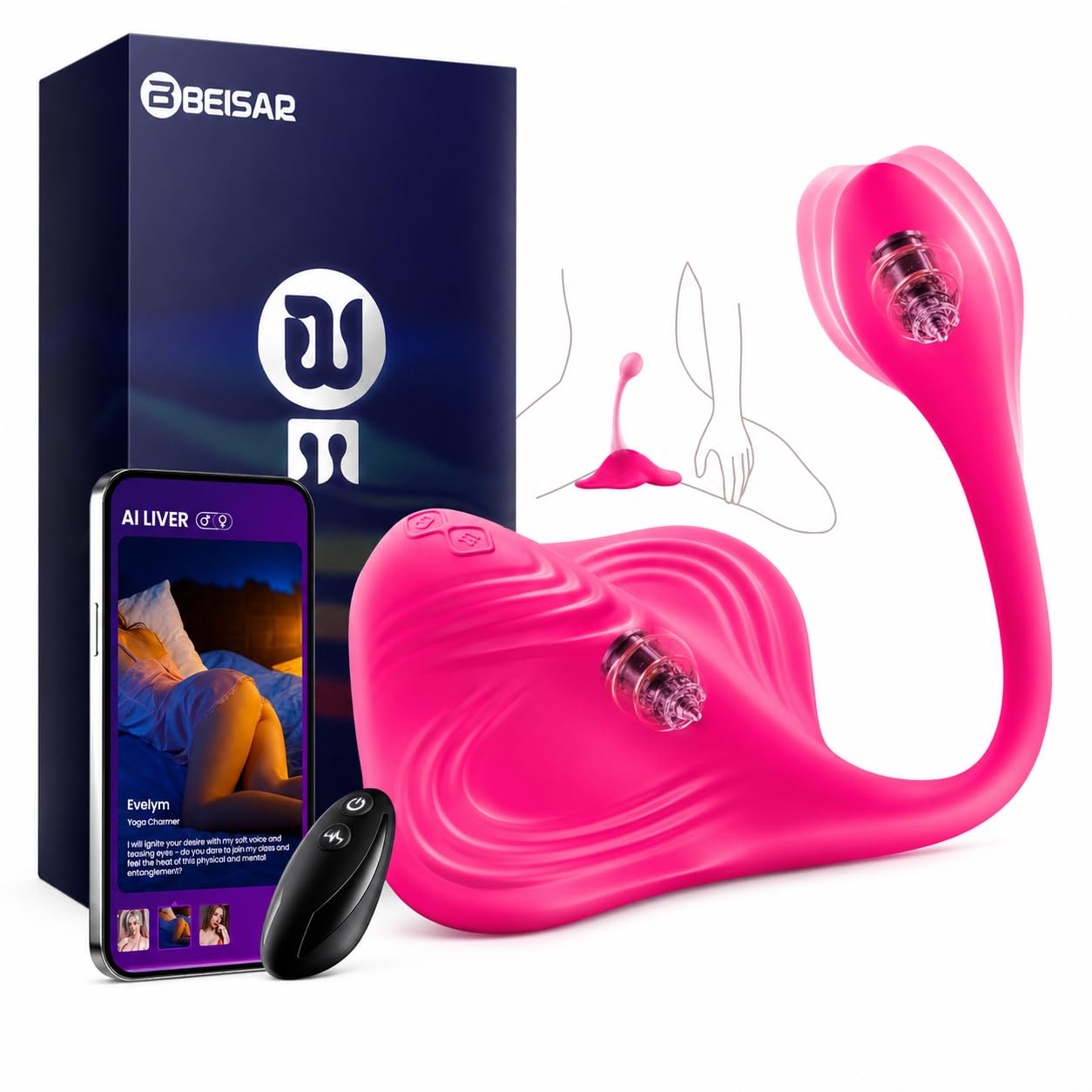 Vibrator Adult Sex Toys, Women Sex Toy Sit and Ride Vibrators with 9 Vibrating Mode, Remote Control Strapless Strap-On Dildos Vibrator Dildo for Clit Vagina Adult Toy