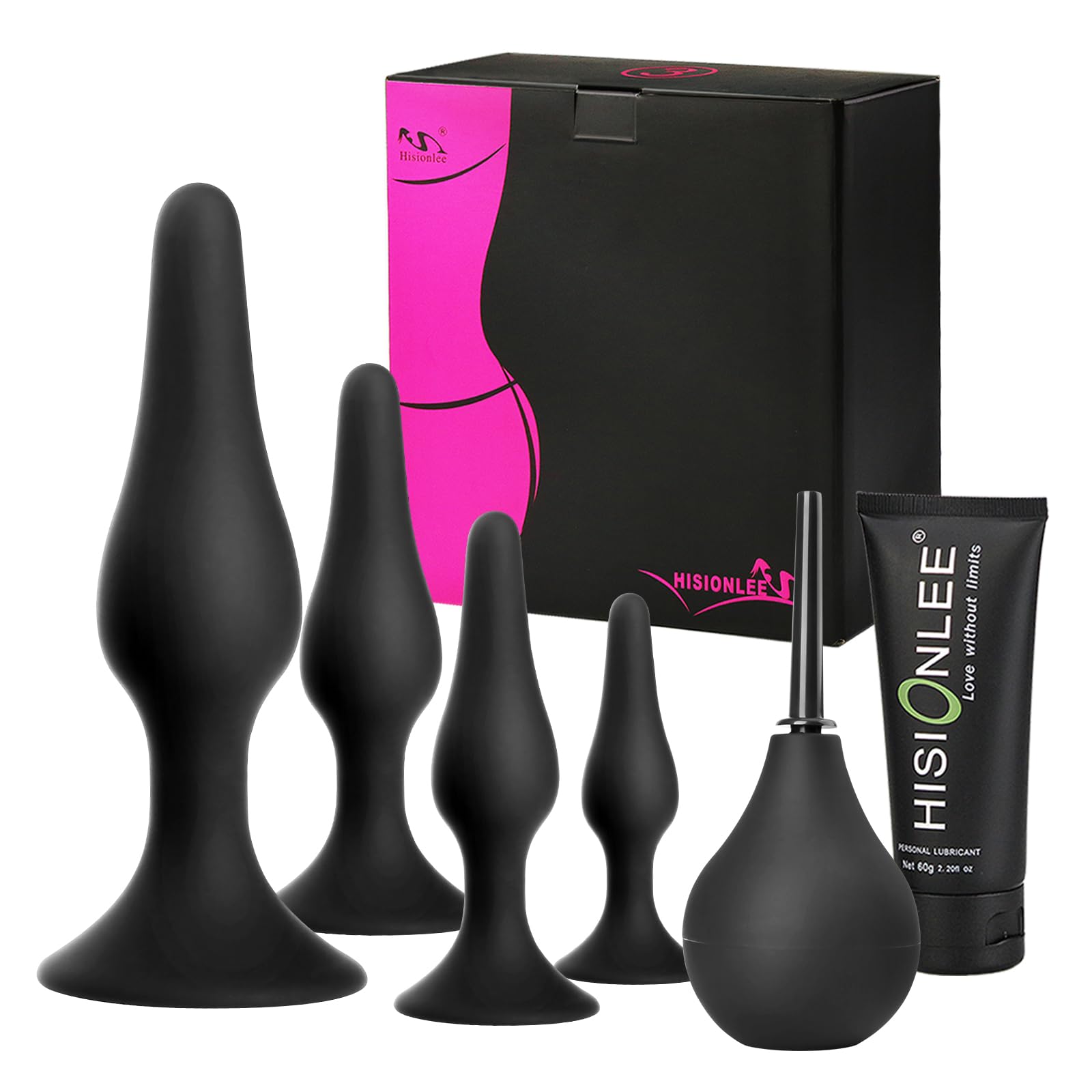 HISIONLEE Butt Plug Anal Plug 5PCS Sex Anal Toys Silicone Anal Training Kit