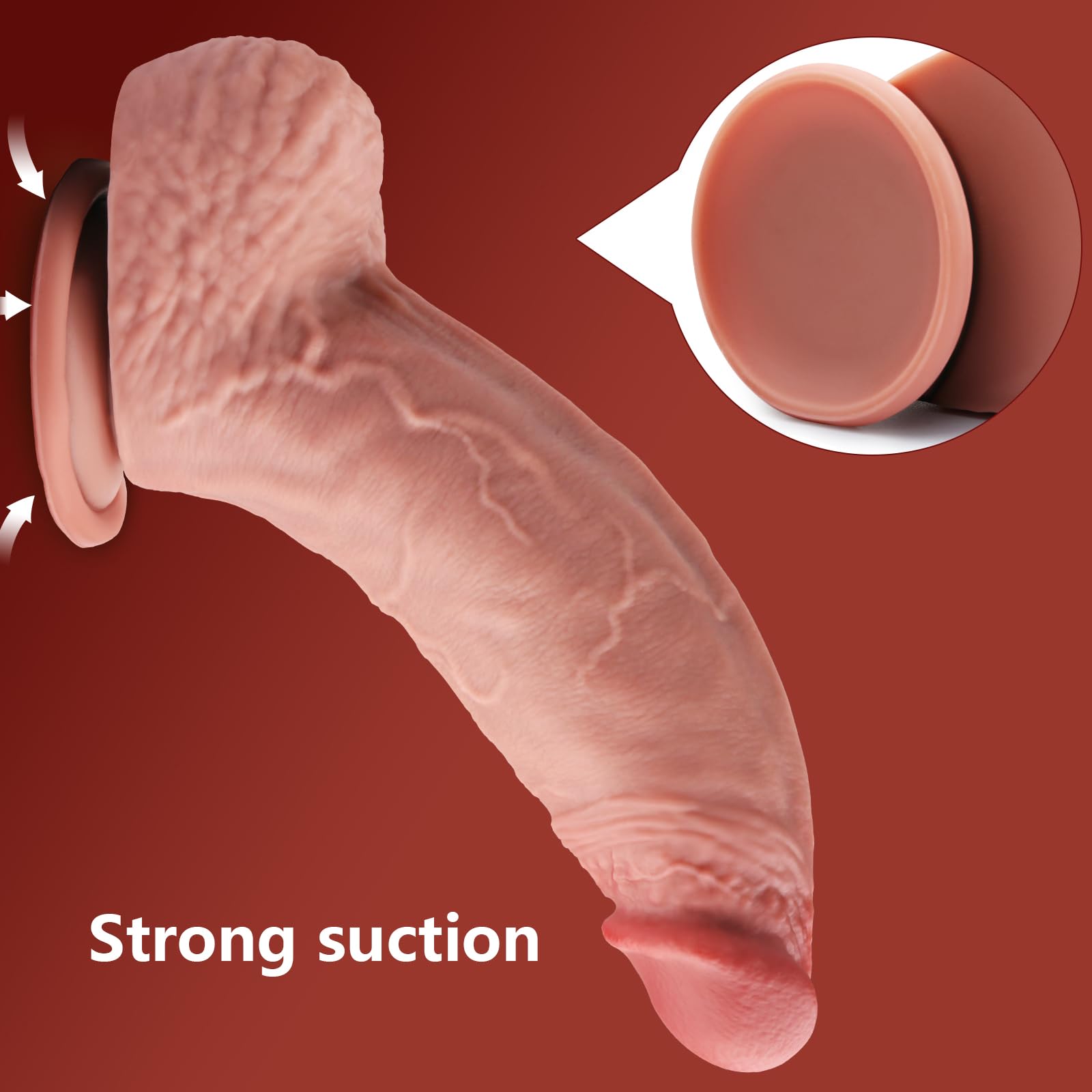 Realistic Dildo 8.46'' Huge Thick Dildo Lifelike Silicone Safety Soft Dildo