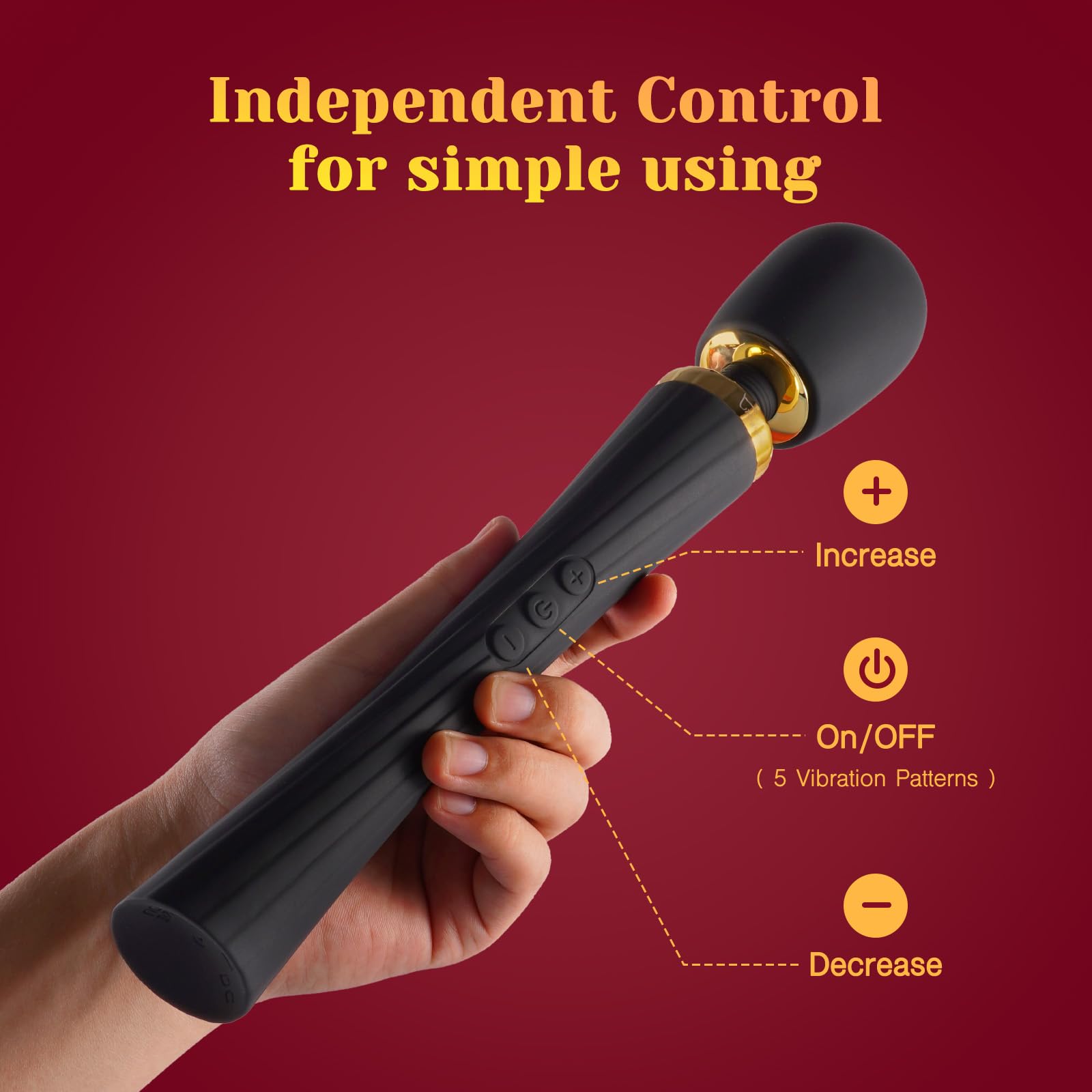 Tracy's Dog Wand Vibrator Kit, Cordless Massager with 4 Silicone Attachments for Clitoral, G-Spot, Anal & Penis Stimulation, Adult Sex Toys Sets with 3 Speeds & 5 Patterns for Couples & Women Pleasure