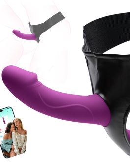 Strap On Dildo Harness Lesbian Adult Sex Toys & Games Vibrator, APP Adult Toys for Women Sex Toy Dildos with 9 Vibrations G Spot Clit Stimulation Vibrators, Strapon Vibradores Female Couples Sex Toys