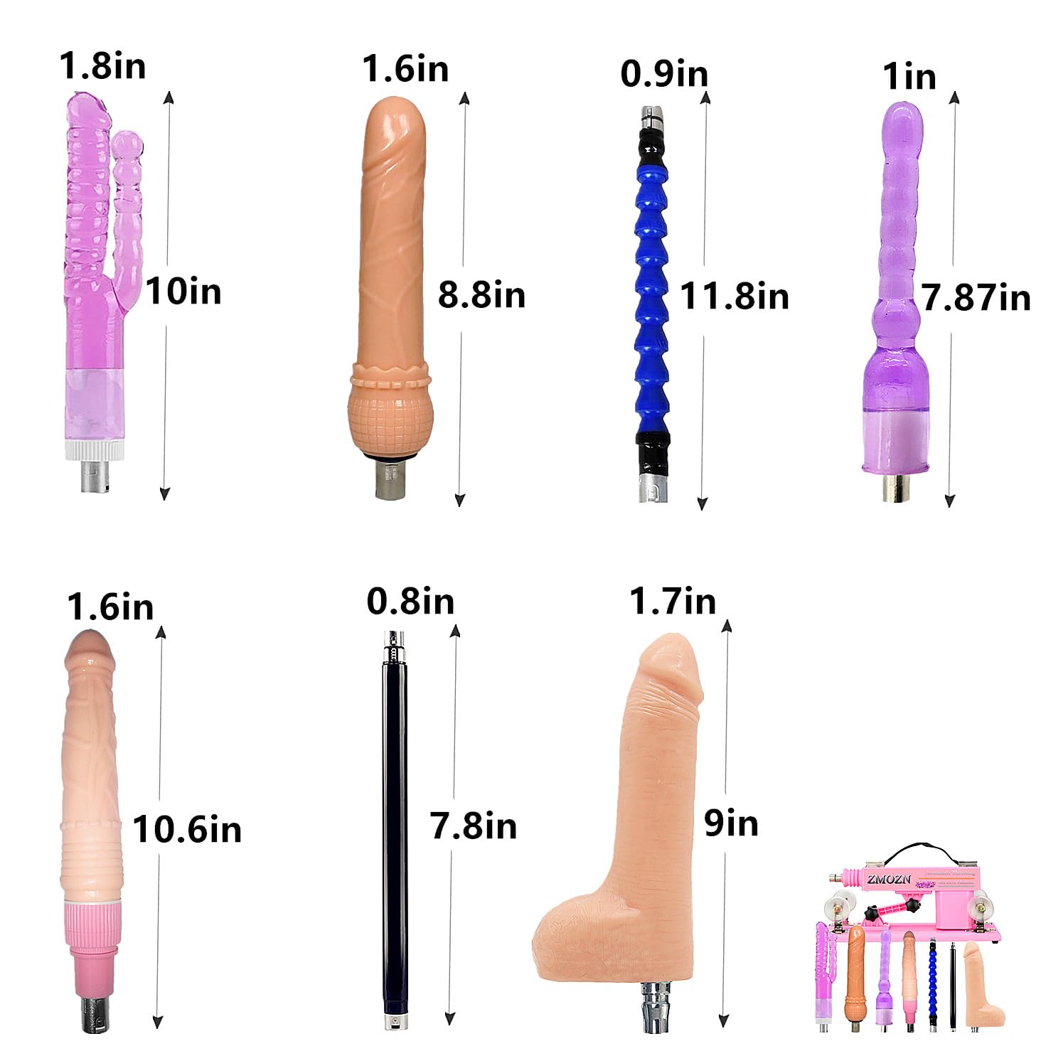 ZMOZN Automatic Sex Machine Thrusting Dildo Machine with 3 XLR Connector