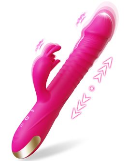 SUPOLA Thrusting Dildo Vibrators Sex Toys for Women – Dildos Adult Toys G Spot Rabbit Vibrator with 3 Thrust and 10 Vibrate Modes, Silicone Clitoral Stimulator Sex Toy for Solo and Couples Pleasure