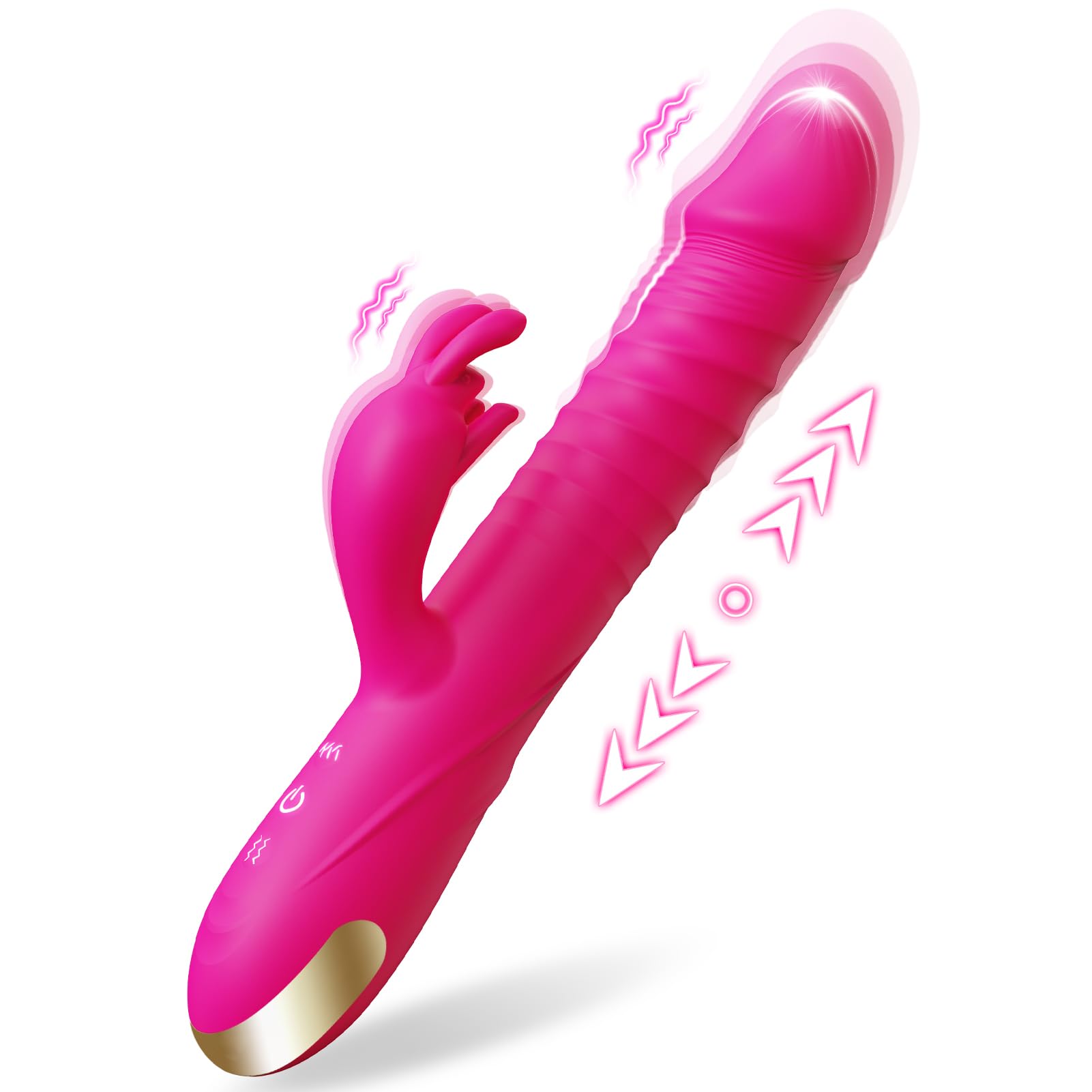 SUPOLA Thrusting Dildo Vibrators Sex Toys for Women - Dildos Adult Toys G Spot Rabbit Vibrator with 3 Thrust and 10 Vibrate Modes, Silicone Clitoral Stimulator Sex Toy for Solo and Couples Pleasure
