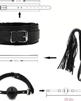 BDSM Kit Sex Bondage Restraint Adult Sex Toys for Couples, 7Pcs Adjustable Handcuffs Collar Ankle Cuff Blindfold Ball Gag Feather Tickle Sex Whip Paddle