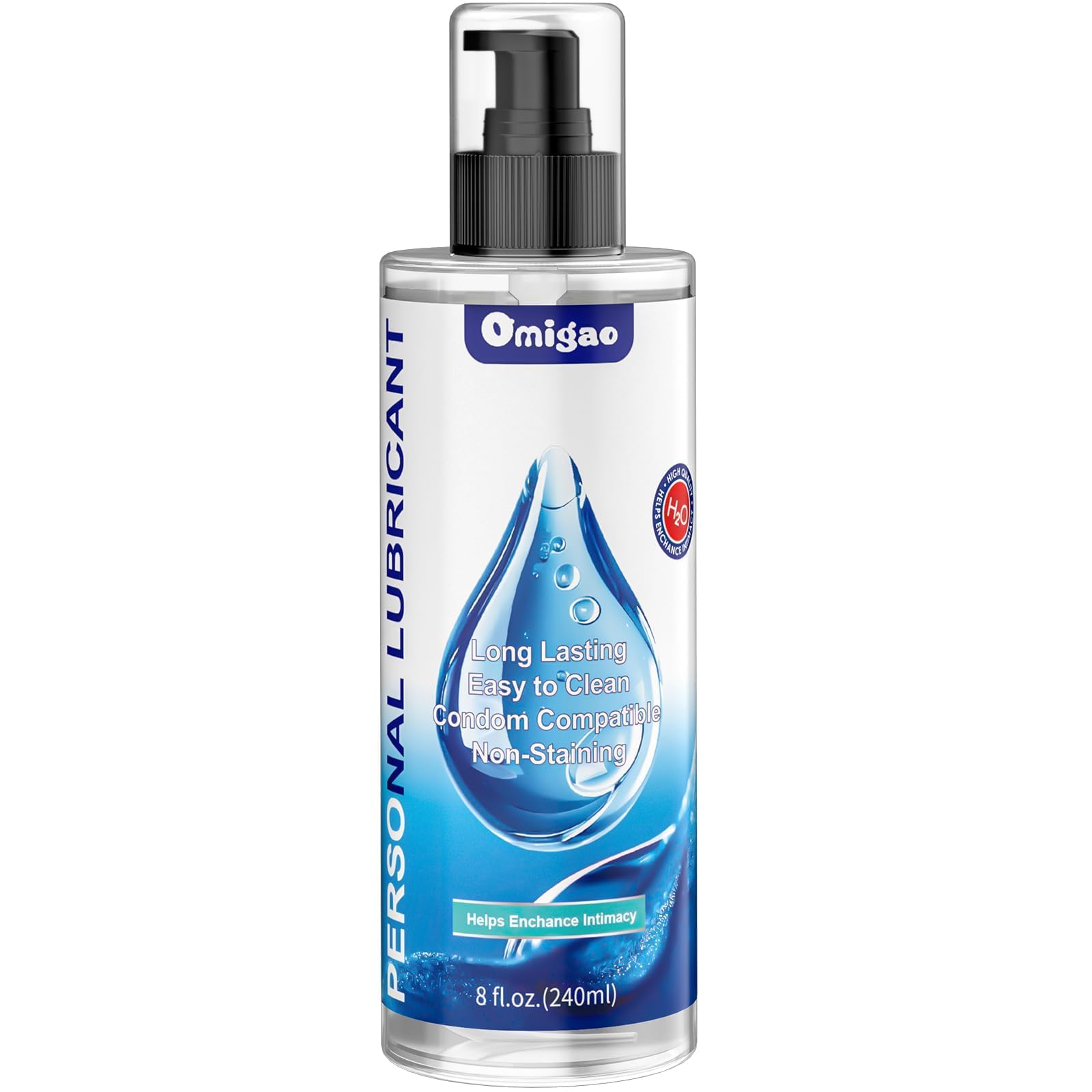 omigao Water-Based Lube, Personal Lubricant Helps Enhance Intimacy for Long-Lasting Pleasure Sex Lube for Women, Men and Couples, Anal Lube, Non-Staining, Safe for Toys, 8 FL Oz