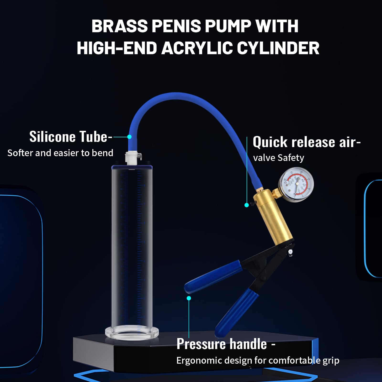 Penis Pump, Penis Extender,Dick Pump with Gauge 9 x 1.75 inch Cylinder,Sex Toys - Pumps & Enlargers,Cock Pump,Penis Male Sex Toys