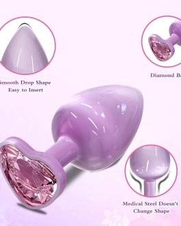 Anal Plugs Small Butt Plug for Beginners,Adult Aanl Toys with Heart-Shaped Jewelry Base,G Spot Sex Toy Anal Sex Adult Toy for Beginner Adult Unisex Women and Men Couple (Small Pink)