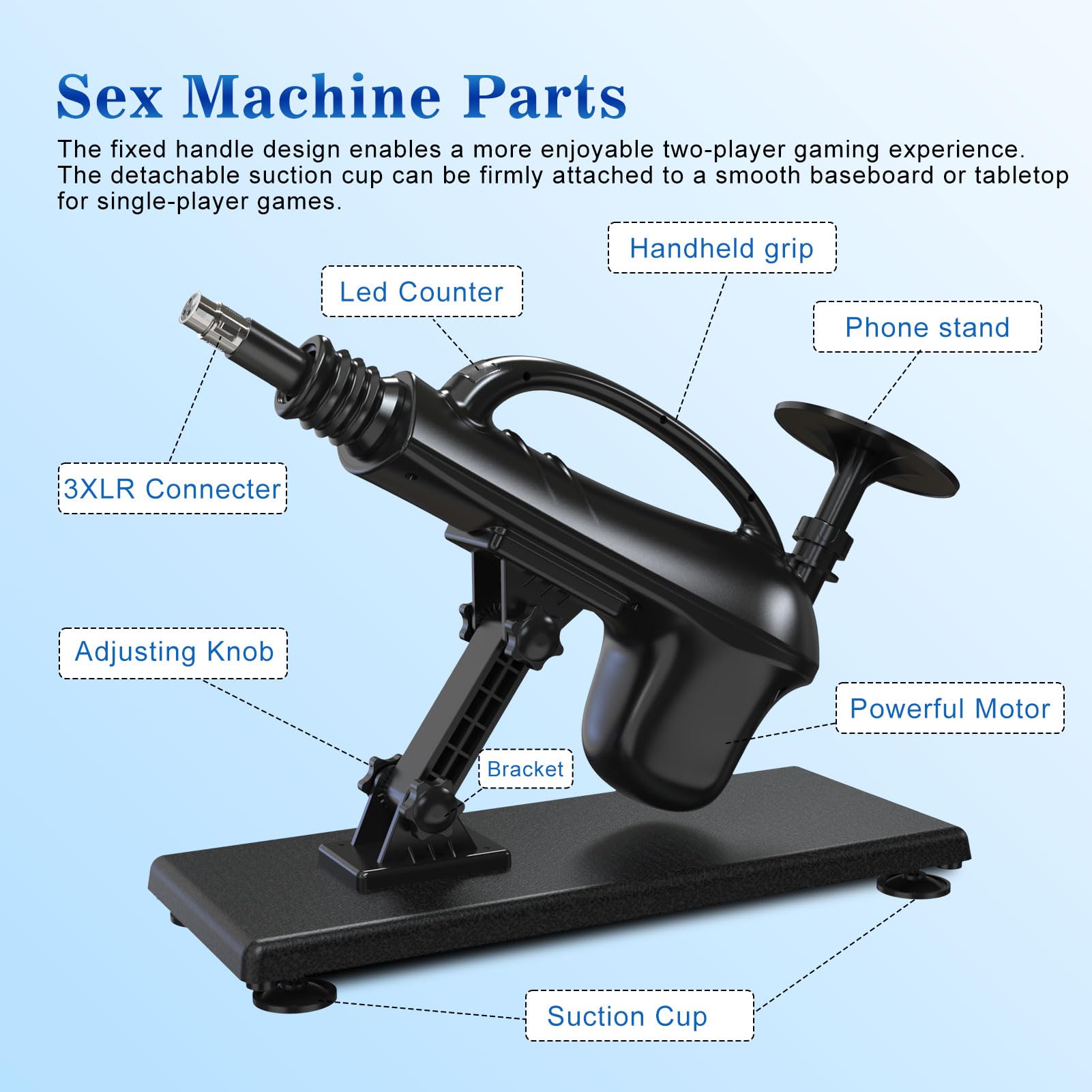 Amausen Sex Machine Thrusting Dildo Machine, 2 Pcs Small Size Smooth White Dildos, Sex Toys Suitable for Men, Women and Couples, Adult Toys with 3XLR Connector, Anal Toys