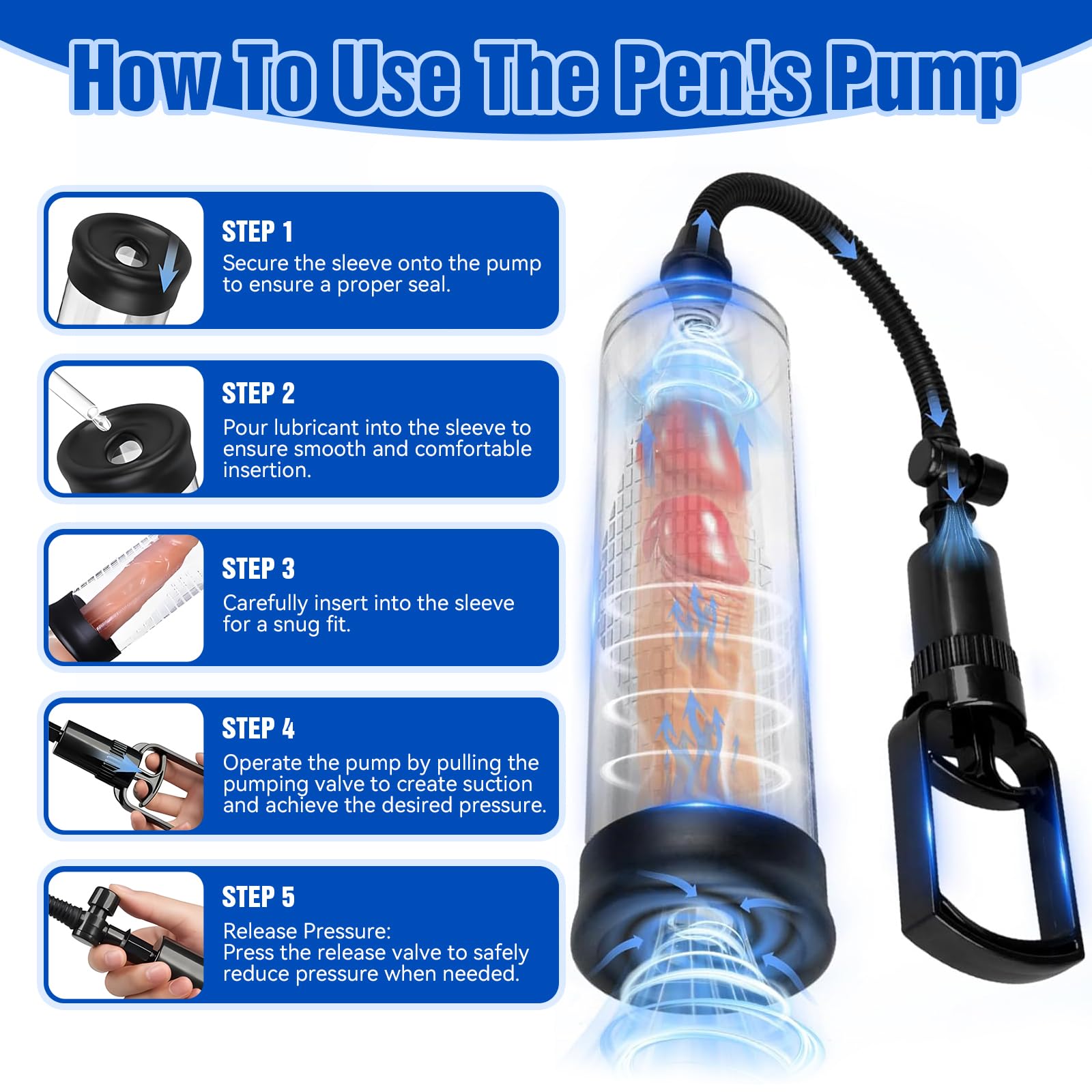 Penis Pump Pussy Pump 2 in 1 Adult Toy, Manual Vacuum Pennis Extender with Nipple & Clit Suckers, Mini Pocket Pussy& Cock Ring Kit, Male Masturbator, Couples Sex Toys - Pumps & Enlarger