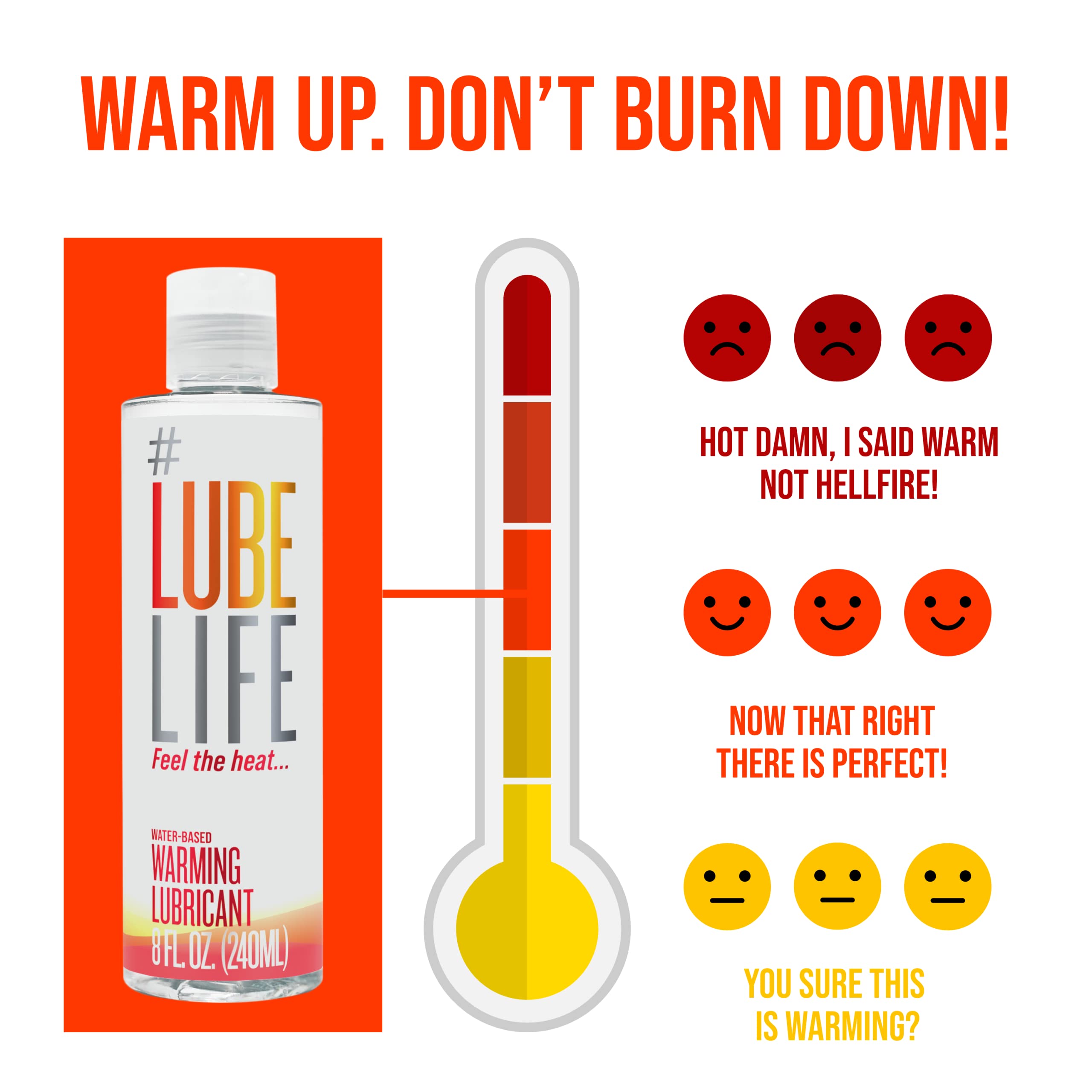 LUBELIFE Water-Based Warming Lubricant, Warm Invigorating Heating Sensation, Lube for Men, Women and Couples, 8 Fl Oz