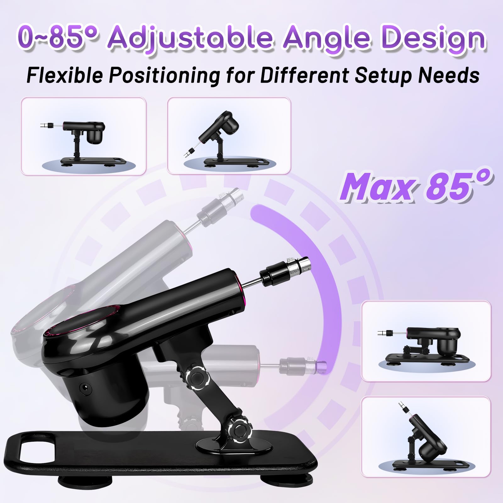 Sex Machine Thrusting Dildo Machine with Suction Cup Adapter, 3XLR Connector Fuck Machine with Remote Control, Dildo Machine Adjustable Angle Hands-Free Adult Sex Toy