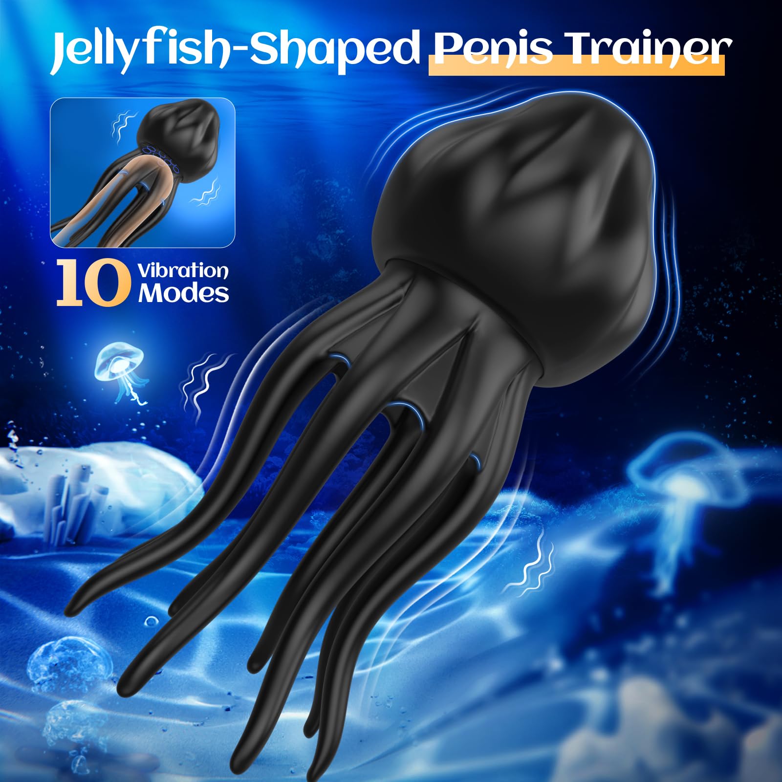 EINSEO Sex Toys for Men Penis Vibrator - Upgraded Larger Male Masturbator Sex Toy with 10 Powerful Vibrating for Clit Nipple Stimulation, 8-Tentacle Full Wrapping Adult Mens Sex Toys for Gay Female