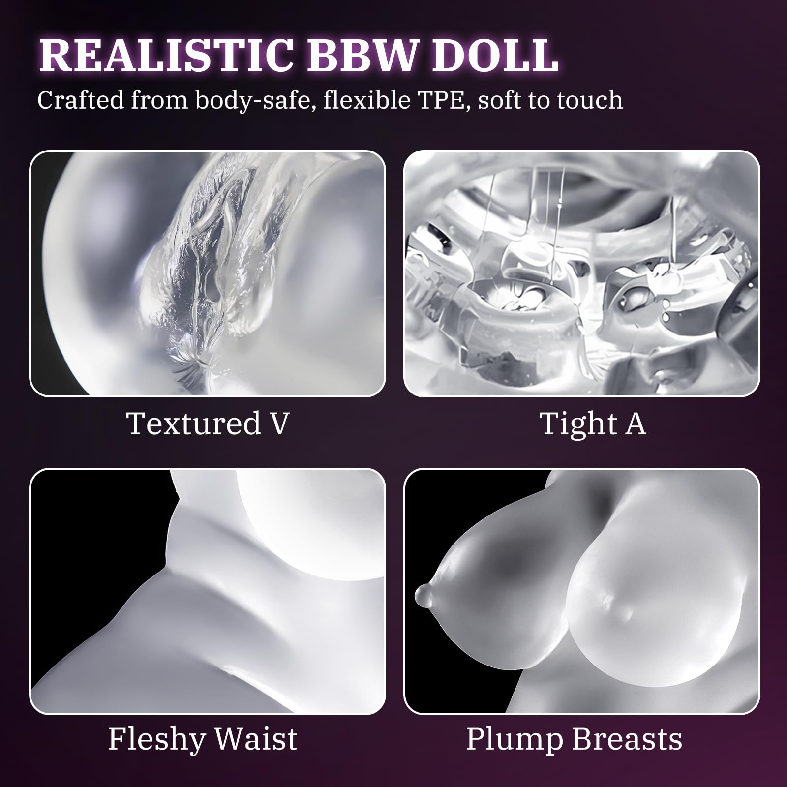 Male Sex Doll Male Masturbator, 2.2LB BBW Sex Doll Pocket Pussy Sex Toy for Men, Realistic Sex Dolls with Dual Textured Vagina Anal Channels, Clear Pocket Pussy Big Ass Adult Toys for Men Masturbation