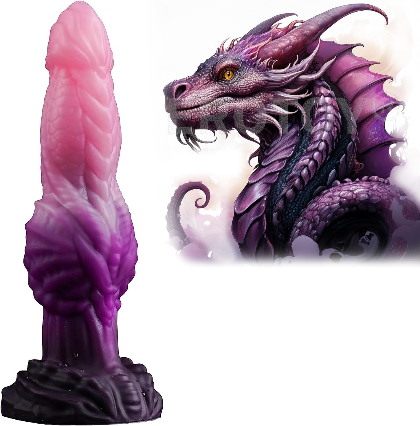 7.2" Fantasy Monster Dildo with Knot U & G-spot Dragon Dildo with Suction Cup, Long Anal Plug Adult Sex Toys & Games for Women Men Couples (DrakoPod)
