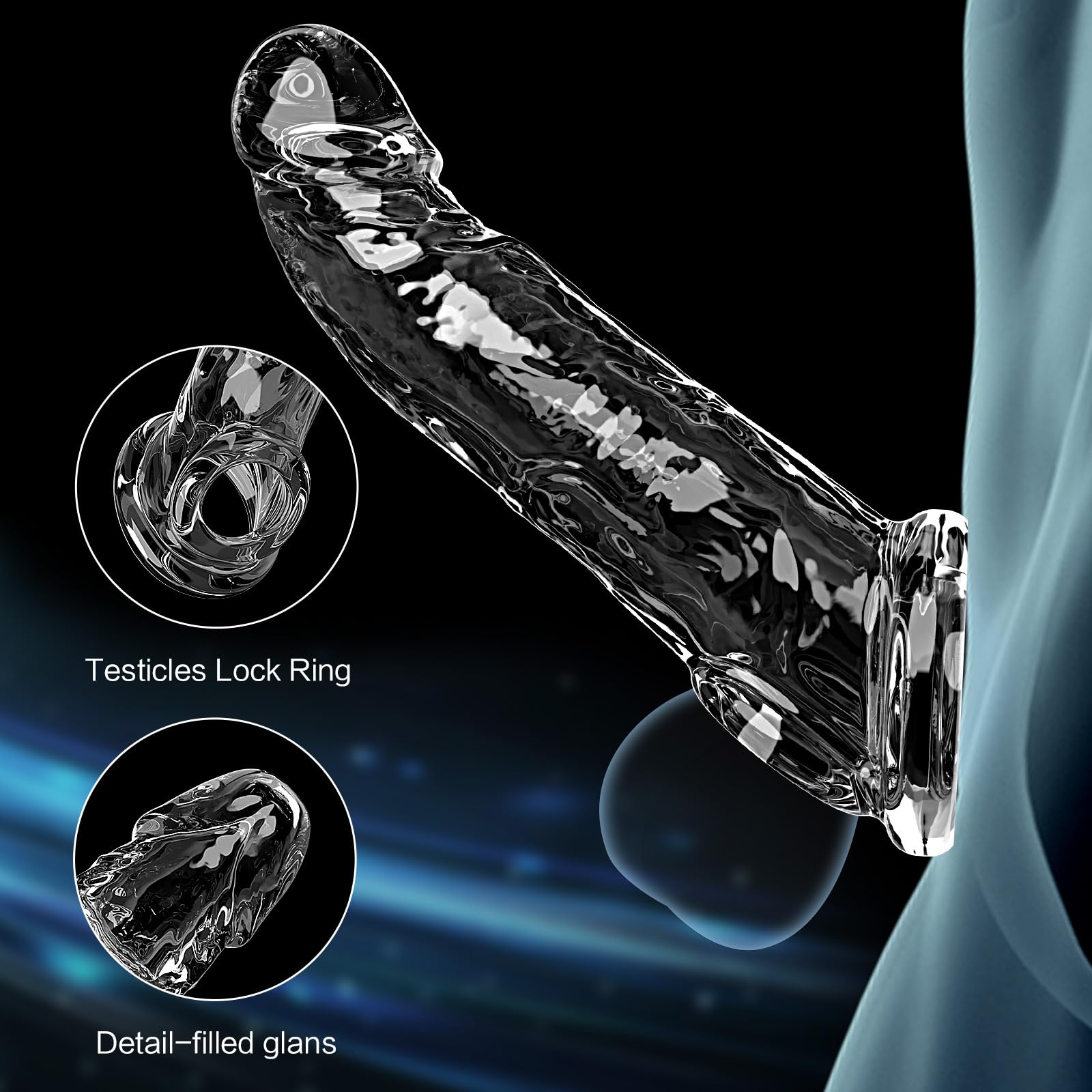 3 Sizes Reusable Penis Sleeve with Cock Ring – Soft Clear Cock Sleeve Penis Extender for Added Length & Girth, Stable Fit that Stays in Place, Sex Toys for Men & Couples