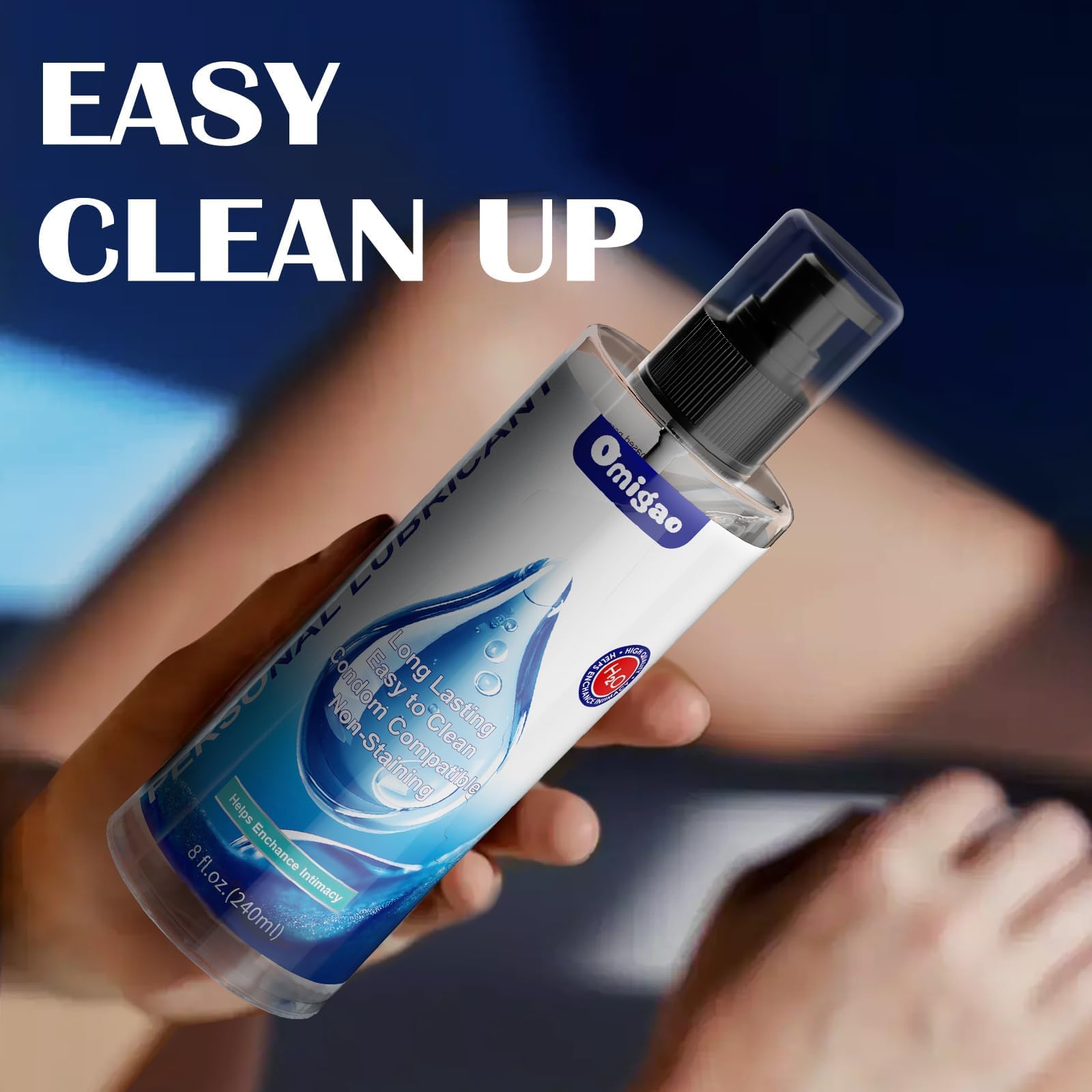 omigao Water-Based Lube, Personal Lubricant Helps Enhance Intimacy for Long-Lasting Pleasure Sex Lube for Women, Men and Couples, Anal Lube, Non-Staining, Safe for Toys, 8 FL Oz