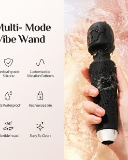 Vibrator Wand Vibrators | Sex Toys Vibrator Dildo for Women | Adult Toys with 20 Patterns & 8 Speeds, USB Rechargeable Vibrating Clitoral Stimulator Sex Toy | Gifts for Women (Black)
