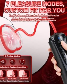 Pussy Pump Clitoral Pump Vacuum Pump with 3 Suction Levels & 7 Modes, Nipple Sucker Clit Sucker for Women Pleasure, Vagina Toy Female Women Sex Toys, BDSM Kit Adult Sex Toys for Couples Games