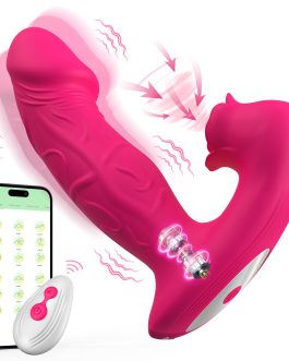 Rose Vibrator Toy for Woman,Sucking Dildo Stimulator with 9 Sucker Vibrators Modes,Remote Control G Spot Nipple Stimulation Sex Toys,Anal Plug for Adult Sex Toy for Woman Female Couples (Rose Red)