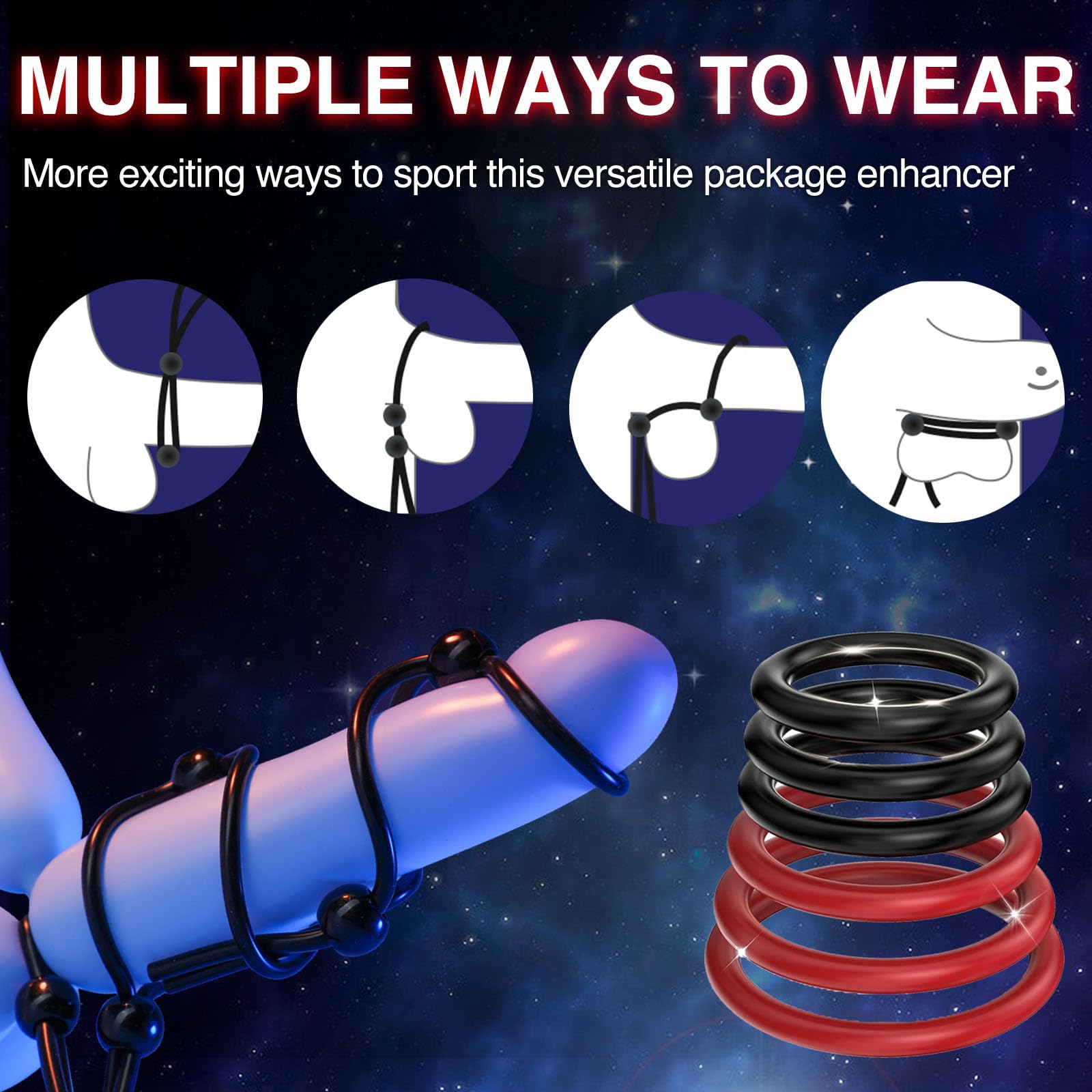 Adjustable Penis Ring Set Sex Toys for Men, 9 PCS Silicone Cock Rings for Men Erection Sex Adult Toys, Cockring Cock Sexual Stimulation Device Couples Male Sex Toys Pleasure Cock and Ball Ring