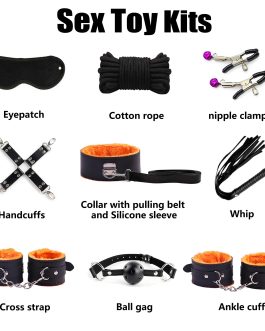 34PCS Sets Sex Toys kit for Adult BDSM Toys for Bondage Restraints Anal Plug Sex Things for Couples Kinky,BDSM kit for Bondaged kit Adult Game Body-Safe Sexual Pleasure Tools for Couples