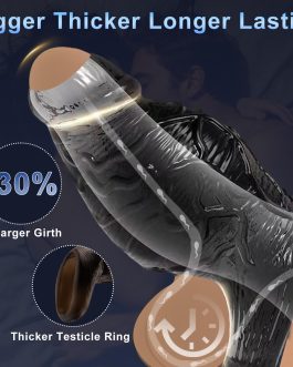 5.7″ Cock Sleeve Penis Extender Enlarger Male Sex Toy, Realistic Thicker Penis Sleeve Cock Ring Pennis Extender, Reusable Penis Ring Sheath Girth Enhancer Sleeve Adult Sex Toys for Men Couple Pleasure
