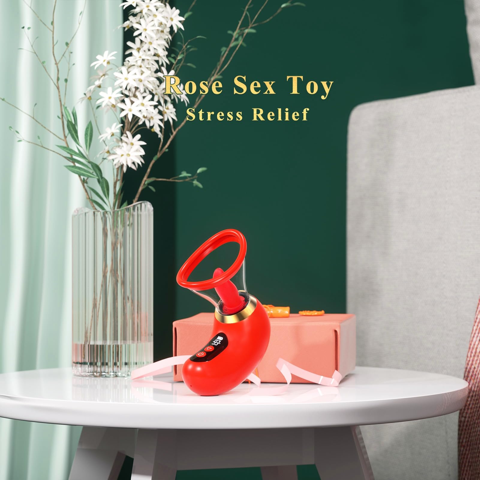 Gasevimo Vibrator Sex Toys for Women - 5IN1 AI APP Rose Toy Adult Toys Sucking Vibrator, 3 Sucking, 9 Tongue Licking & Vibrating Sex Toy, 2 Removable Cup LCD Display Clitoral Vibrators Sex Novelties