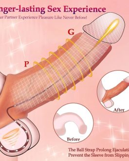 Realistic Cock Sleeve Penis Enlargers for Adults Men, Reusable Cock Sheath Silicone Penis Enlarger, Delay Ejaculation Stronger Erection Male Sex Toys Penis Stretcher Dick Enlarger Girth Enhancer