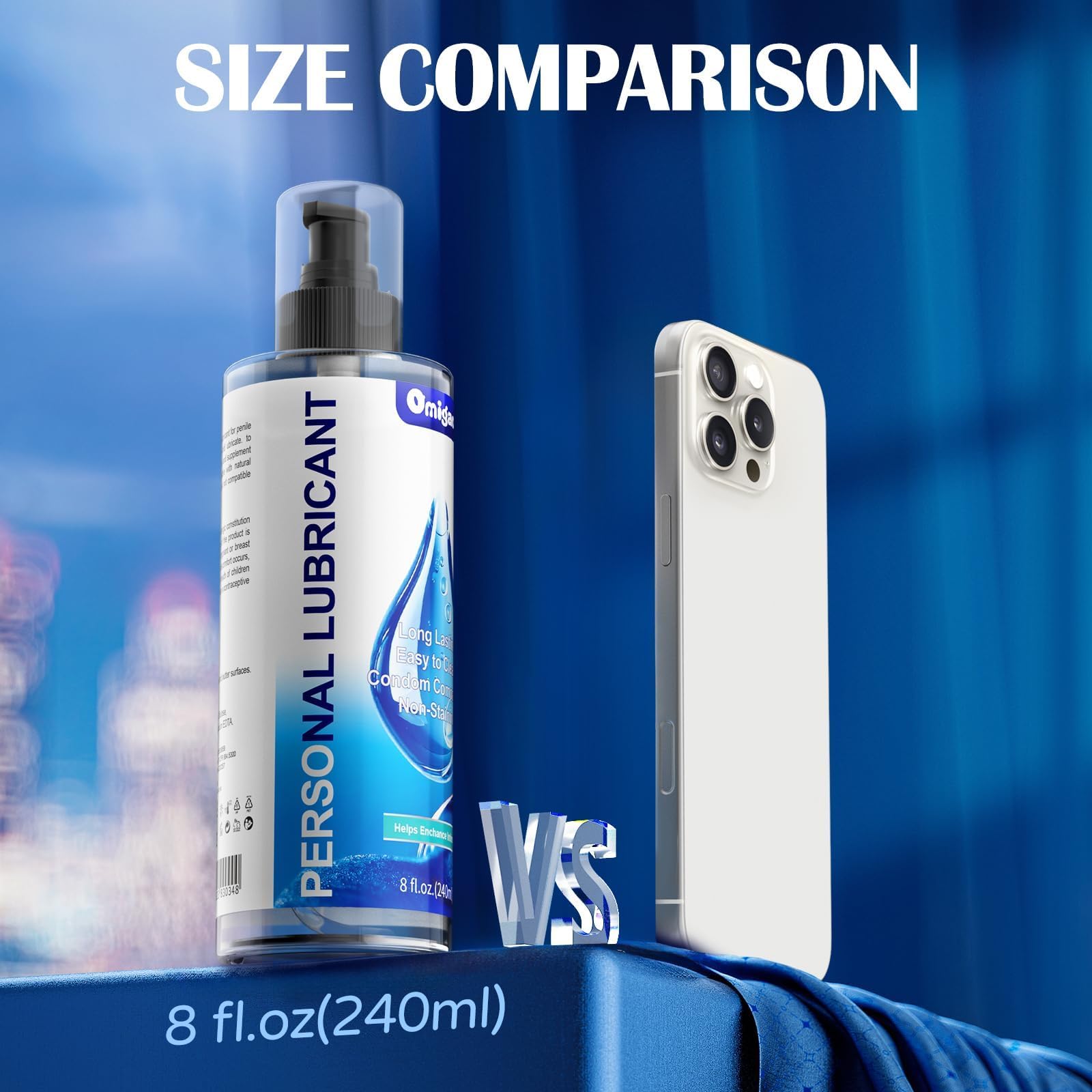 omigao Water-Based Lube, Personal Lubricant Helps Enhance Intimacy for Long-Lasting Pleasure Sex Lube for Women, Men and Couples, Anal Lube, Non-Staining, Safe for Toys, 8 FL Oz