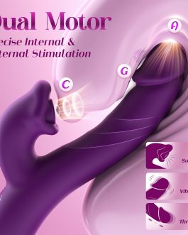 Toendi Sucking Vibrator Adult Sex Toy, Nipple Clit Sucker & Thrusting Dildo