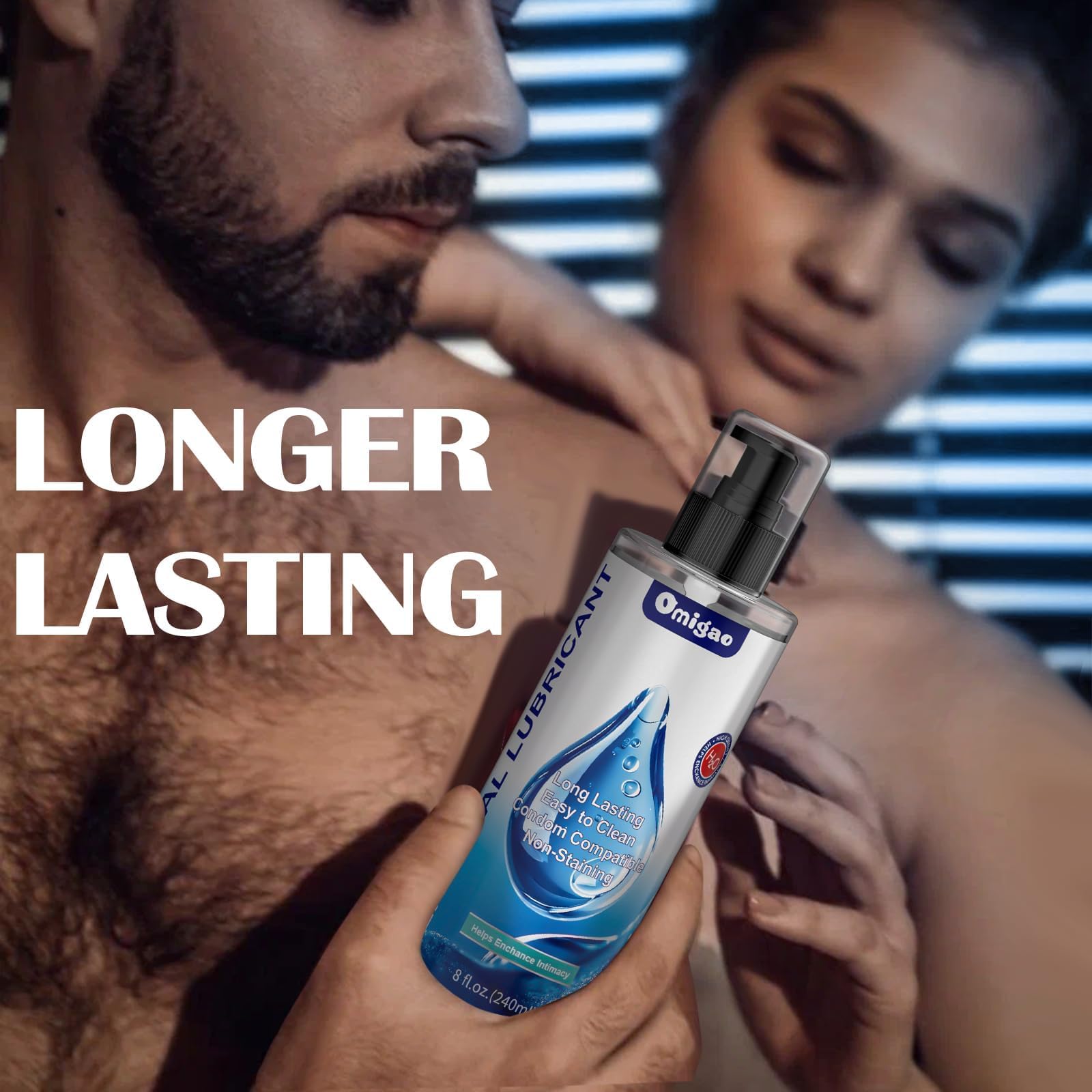 omigao Water-Based Lube, Personal Lubricant Helps Enhance Intimacy for Long-Lasting Pleasure Sex Lube for Women, Men and Couples, Anal Lube, Non-Staining, Safe for Toys, 8 FL Oz
