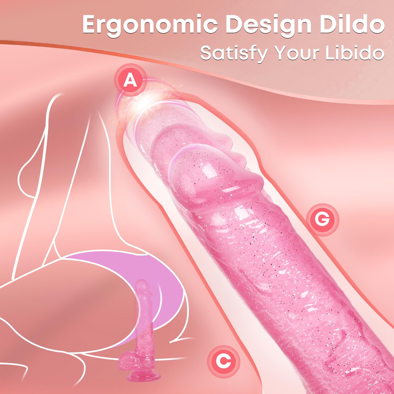 Women Sex Toys Realistic Dildos - 7.9” Strapless G Spot Dildos with Strong Suction Cup for Women Vaginal Anal Sex, Soft Lifelike Penis Dildo Male Female Couple Adult Anal Sex Toys & Games, Pink