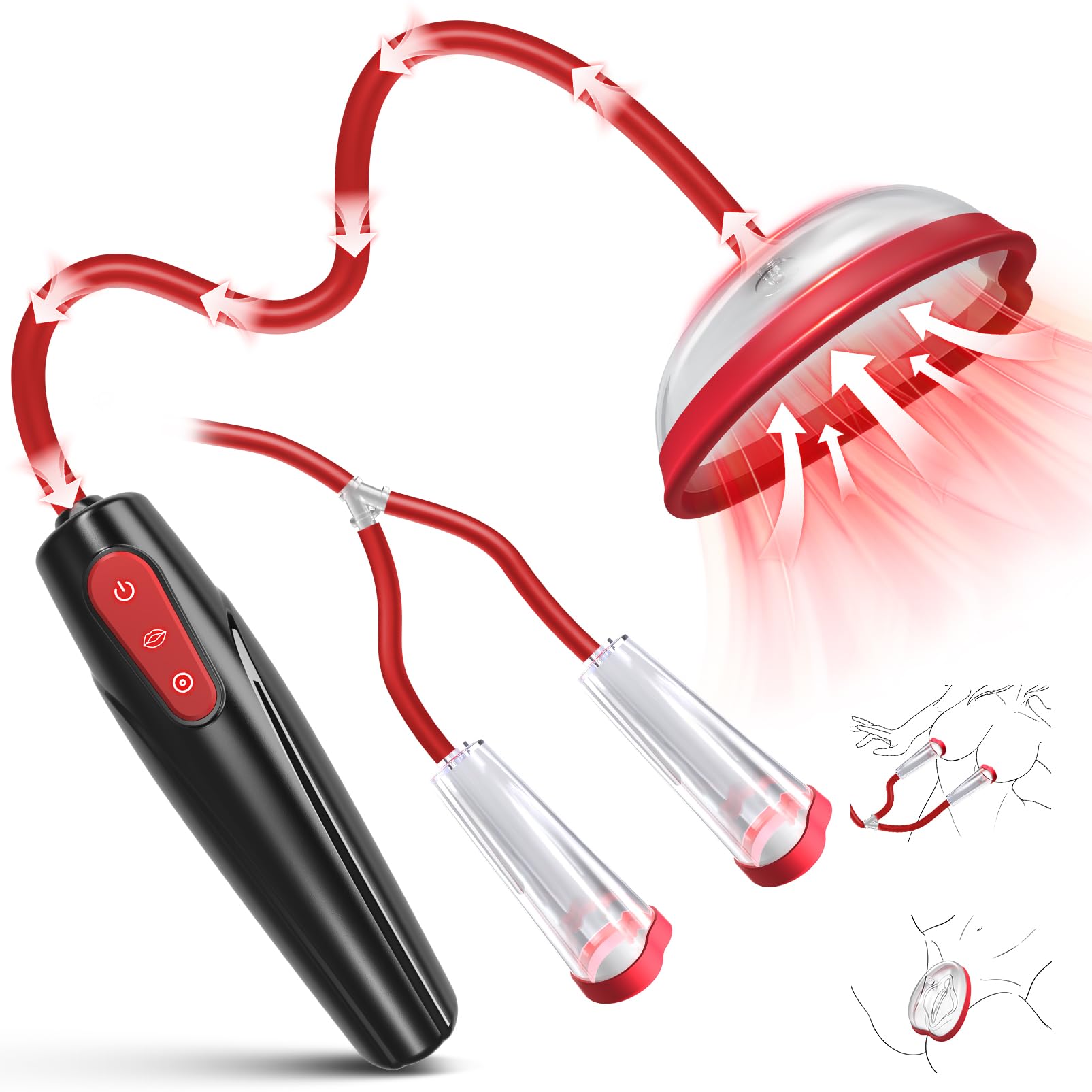 Pussy Pump Adult Sex Toys - Nipple Sucking BDSM Toys Kit Electric Vacuum Vagina Sex Pump with 3 Suction Levels and 7 Modes, Clit Sucker for Women Pleasure, Female Sex Toys for Couples Games