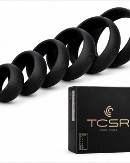 TCSR 6 Different Size Cock Rings – Medical Grade Soft Silicone Penis Rings – Better Sex