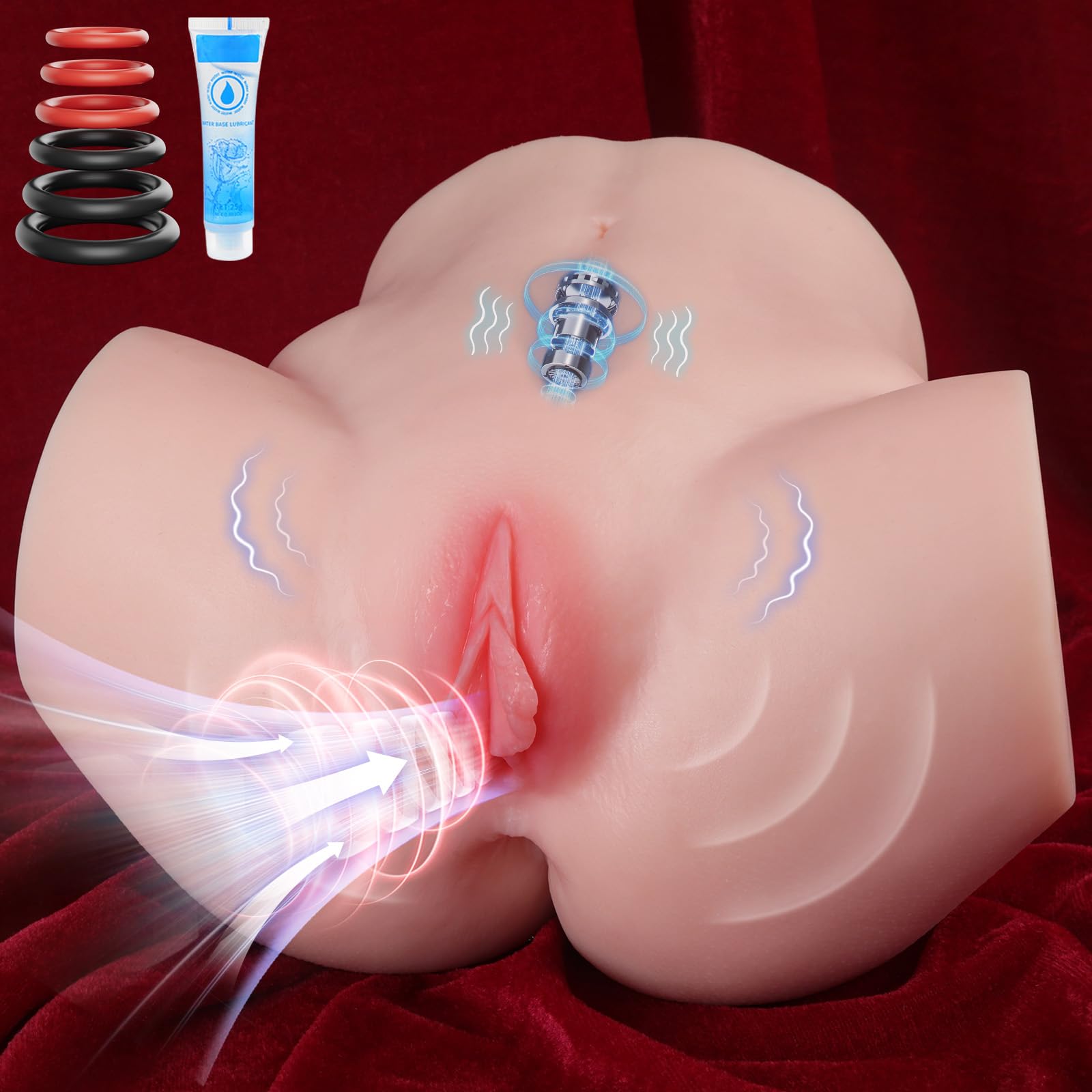 3 Sucking & Vibrating Sex Doll Male Sex Toys - Pocket Pussy Automatic Male Masturbator Lifelike Stroker Ass with Vagina Anal Sex Channel, Mens Adult Sex Toys Handsfree Masturbator for Men, 8 LB