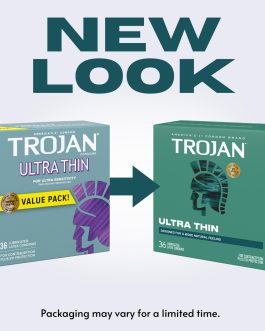 Trojan Ultra Thin Latex Lubricated Condoms for Men, Thin Condoms for a More Natural Feeling, Premium Latex to Help Reduce Risk of Pregnancy and Sexually Transmitted Infections (STIs), 36 count