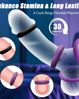 Sex Toys Penis Ring Silicone Cock Rings for Men, 4 Sizes Cockring Male Sexual Stimulation Device for Erection Enhancing Long Lasting, Stretchy Cock and Ball Ring Adult Sex Toys for Couples Pleasure