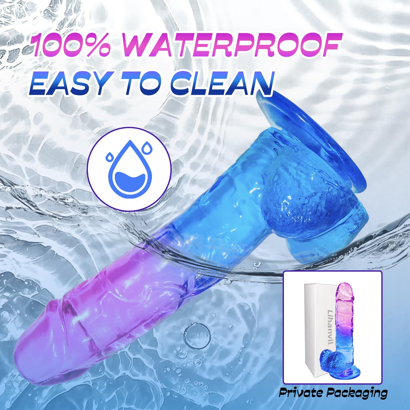 7.8” Realistic Dildo for Women & Couples, Dual Density Silicone G-Spot Toy with Strong Suction Cup, Soft Skin-Like Waterproof Design for Solo Play, Shower & Bedroom